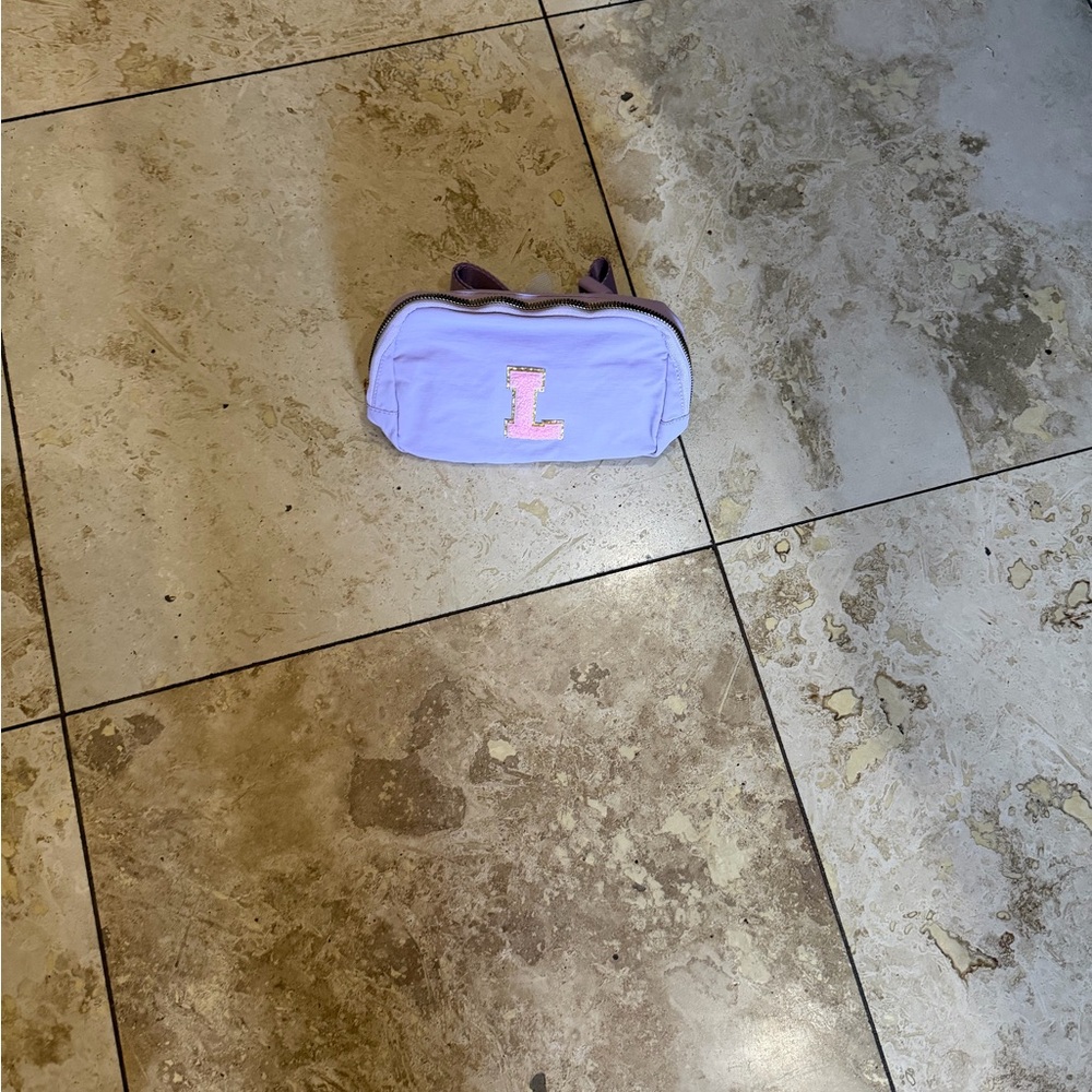 Purple Belt Bag with Pink Initial “L”